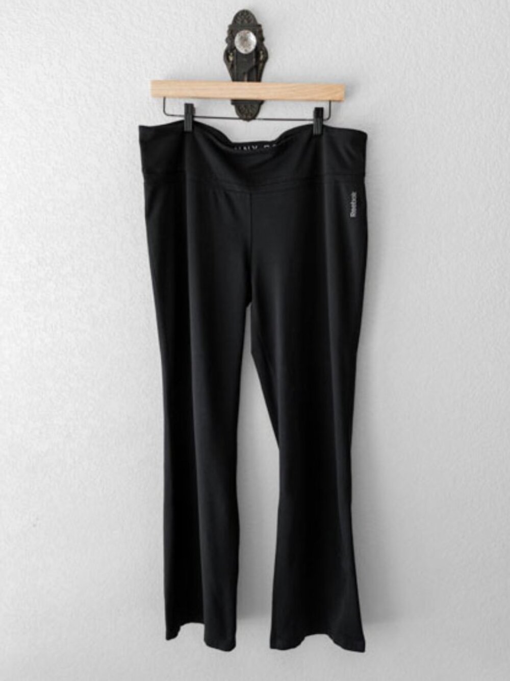 Reebok Skinny Boot Leggings XL Black Flare Yoga Pants Stretch Athletic